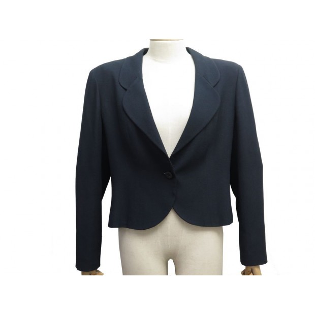 NEUF VESTE COURTE CHANEL P18920 L 44 BLEU MARINE NEW SHORT VEST COAT 4200€