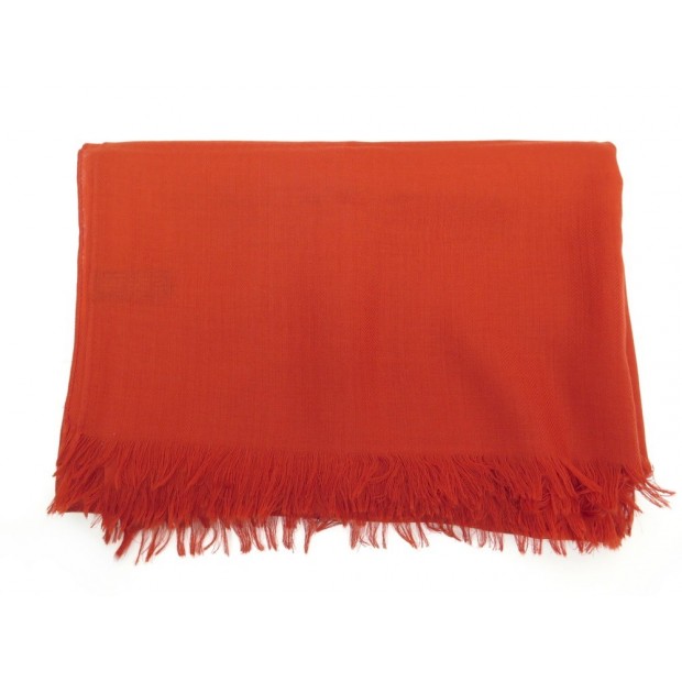 NEUF CHALE HERMES FOULARD ETOLE CACHEMIRE ET LAINE ROUGE ROUILLE NEW SHAWL 845€