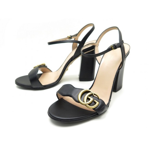 CHAUSSURES GUCCI SANDALES CUIR NOIR 