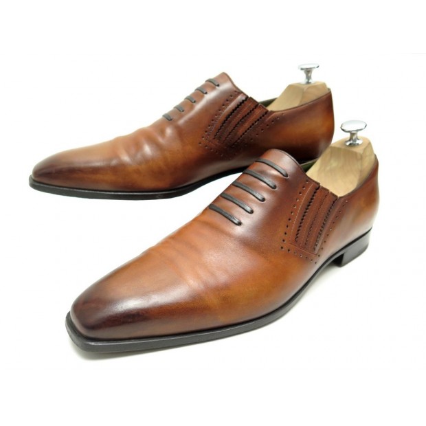 CHAUSSURES BERLUTI 9.5 43.5 MOCASSINS EN CUIR MARRON + BOITE LOAFERS SHOES 1530€