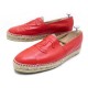 NEUF CHAUSSURES CHANEL LOGO CC G29762 41 SANDALES ESPADRILLES EN CUIR ROUGE 690€