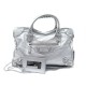 SAC A MAIN BALENCIAGA CLASSIC CITY 2181770 CUIR ARGENTE LEATHER HAND BAG 1750€