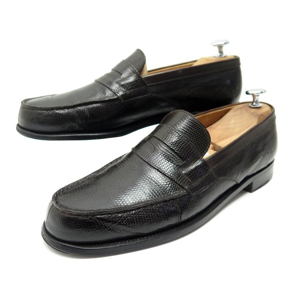 JM WESTON LOAFERS 180 IN BLACK CROCODILE LEATHER 42 SHOES Exotic ...