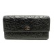 NEUF PORTEFEUILLE CHANEL CUIR NOIR CAMELIA 