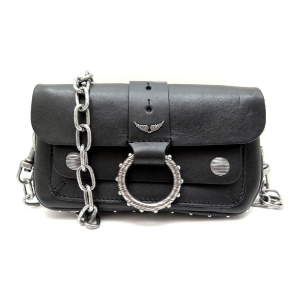 NEUF SAC A MAIN ZADIG & VOLTAIRE KATE WALLET CUIR NOIR 