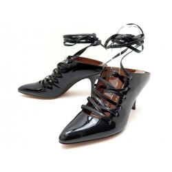 NEUF CHAUSSURES GIVENCHY 37 37.5 ESCARPINS CUIR VERNI NOIR PUMP SHOES 915€