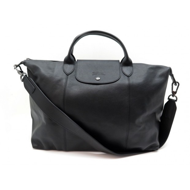 NEUF SAC A MAIN LONGCHAMP LE PLIAGE GM L1630757001 BANDOULIERE EN CUIR NOIR 600€