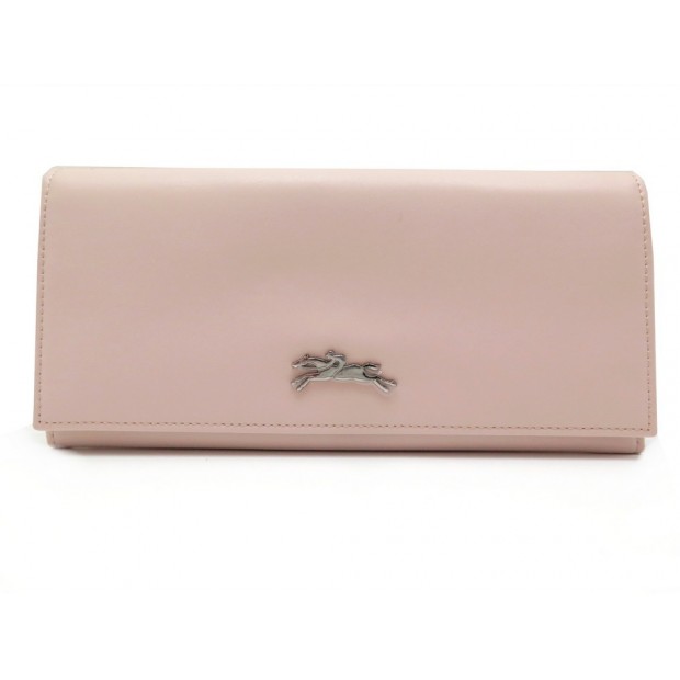 NEUF PORTEFEUILLE LONGCHAMP HONORE 404 PORTE MONNAIE EN CUIR ROSE WALLET 230€