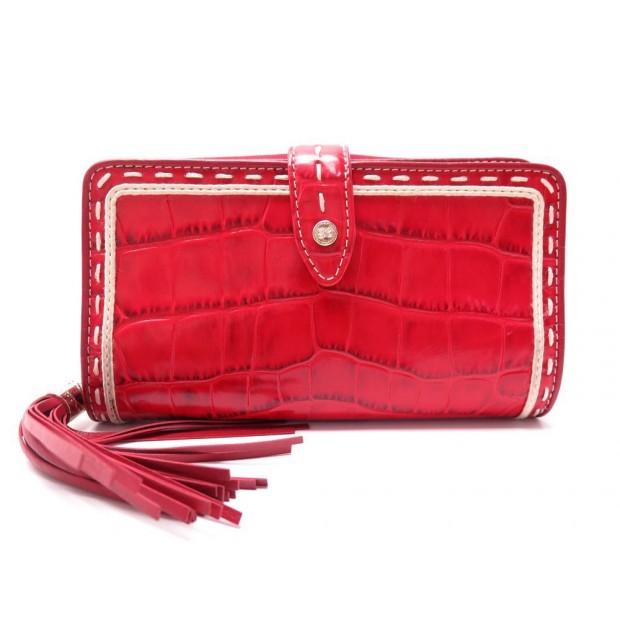 NEUF PORTEFEUILLE LANCEL 1ER FLIRT LE FABULEUX EN CUIR FACON CROCO WALLET 240€