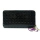 NEUF PORTEFEUILLE CHRISTIAN DIOR LADY CUIR CANNAGE VERNIS NOIR BLACK WALLET 630€