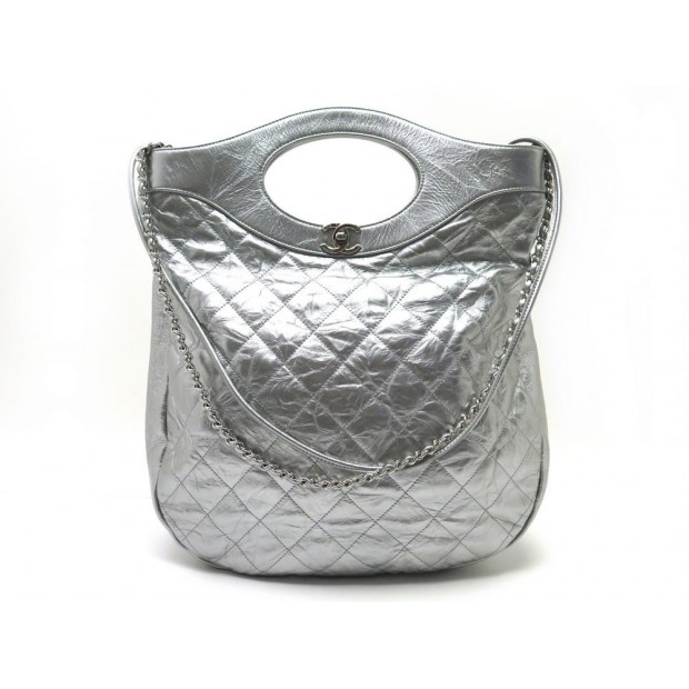 SAC A MAIN CHANEL 31 CUIR MATELASSE ARGENTE 