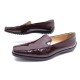 NEUF CHAUSSURES TOD'S GOMMINO CITY 39 MOCASSINS EN CUIR VERNIS MARRON SHOES 340€