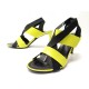 CHAUSSURES BALENCIAGA 40 SANDALES A TALONS 37293 CUIR JAUNE NOIR SANDALS 595€