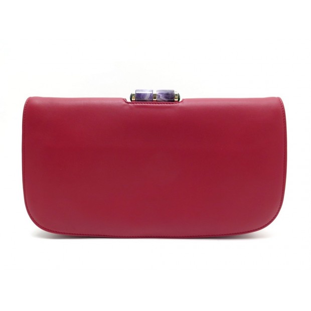 POCHETTE BULGARI CUIR ROUGE 