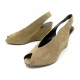 CHAUSSURES CELINE 40 SANDALES A TALONS COMPENSES EN DAIM CAMEL PUMP SHOES 760€