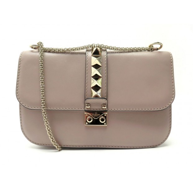 SAC A MAIN VALENTINO MEDIUM LOCK SHOULDER BAG BANDOULIERE EN CUIR TAUPE 1995€