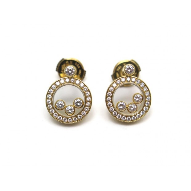 BOUCLES D OREILLES CHOPARD HAPPY DIAMONDS 83/3957-20 OR JAUNE ET DIAMANTS 6990€