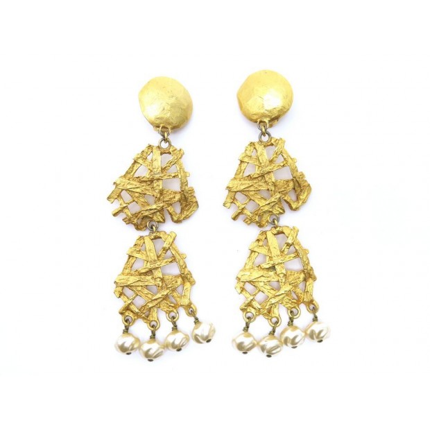 BOUCLES D OREILLE LACROIX METAL DORE 