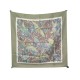 FOULARD HERMES COLS VERT SOIE TAUPE 