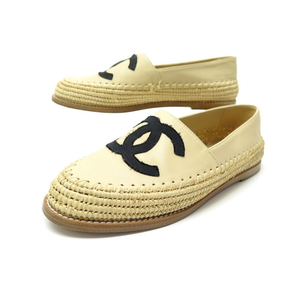 chanel logo espadrilles