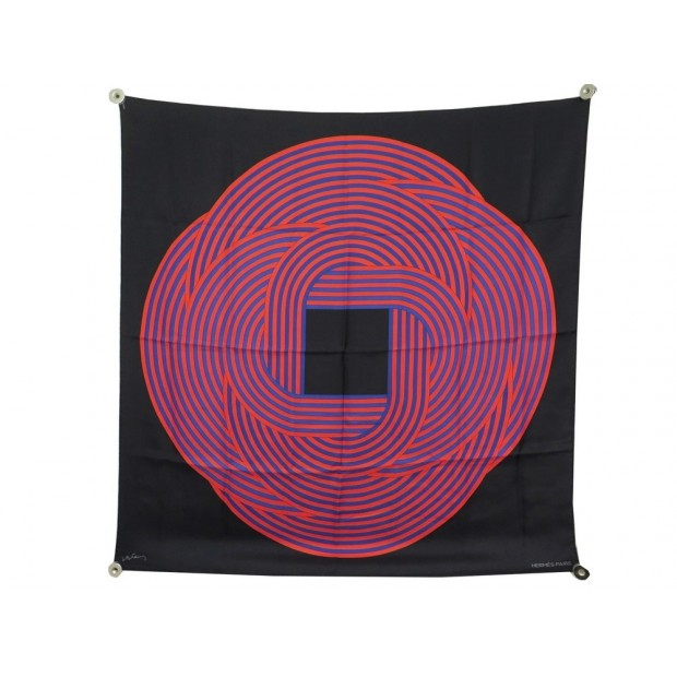 NEUF FOULARD HERMES MAILLONS JOEL STEIN EN SOIE NOIR NEW BLACK SILK SCARF 375€