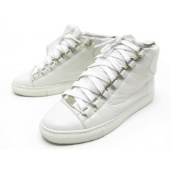 CHAUSSURES BALENCIAGA ARENA 433296 35 IT 36 FR BASKETS CUIR BLANC SNEAKERS 475€