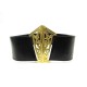 VINTAGE CEINTURE CHANEL TAILLE 75 EN CUIR NOIR ET DORE BLACK LEATHER BELT 790€