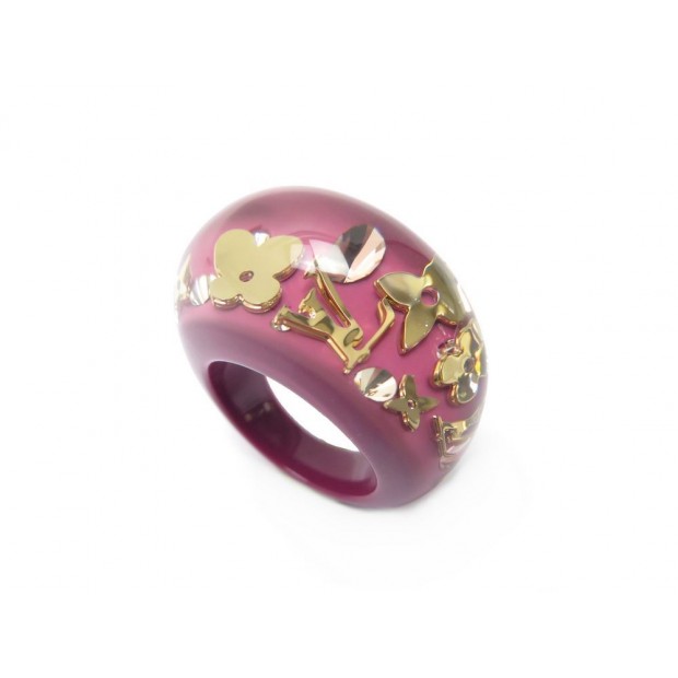 NEUF BAGUE LOUIS VUITTON INCLUSION MONOGRAM LV TAILLE 53 RESINE VIOLET RING 310€