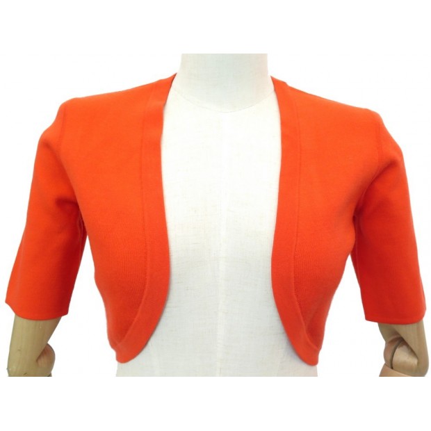 NEUF BOLERO MICHAEL KORS MANCHES COURTES 62AKG903 XS 34 LAINE ORANGE TOP 495€