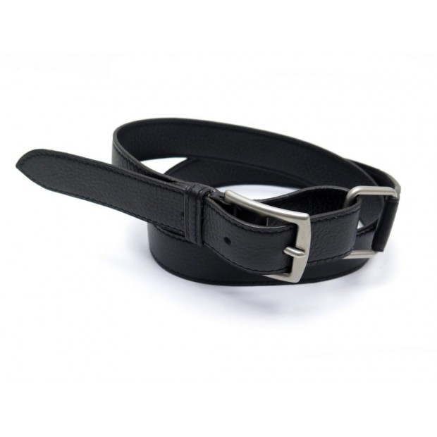 CEINTURE HERMES ETRIVIERE TAILLE 78 EN CUIR TOGO NOIR BOUCLE ARGENTEE BELT 675€