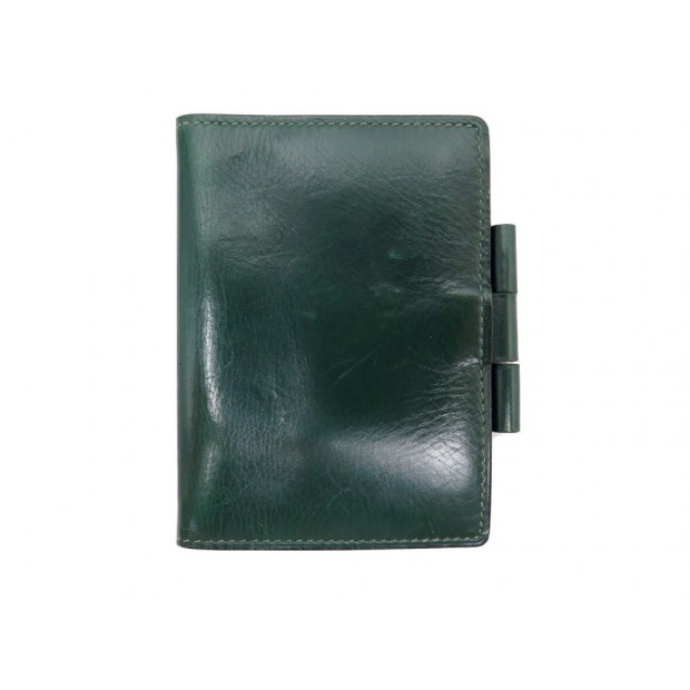 PORTE AGENDA HERMES COUVERTURE CUIR VERT GREEN LEATHER COVER DIARY HOLDER 435€