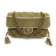 NEUF SAC A MAIN CHANEL TIMELESS A92987 BANDOULIERE TOILE SUEDE KAKI PURSE 6050€