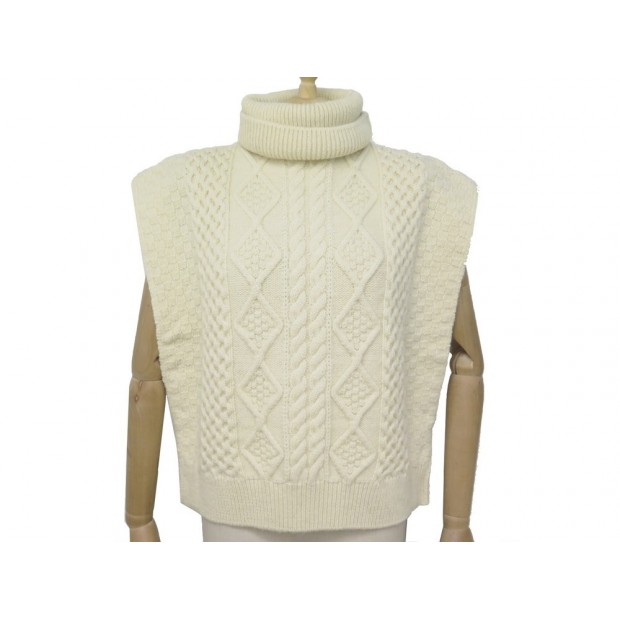 NEUF PULL SAINT LAURENT SANS MANCHES CREME 