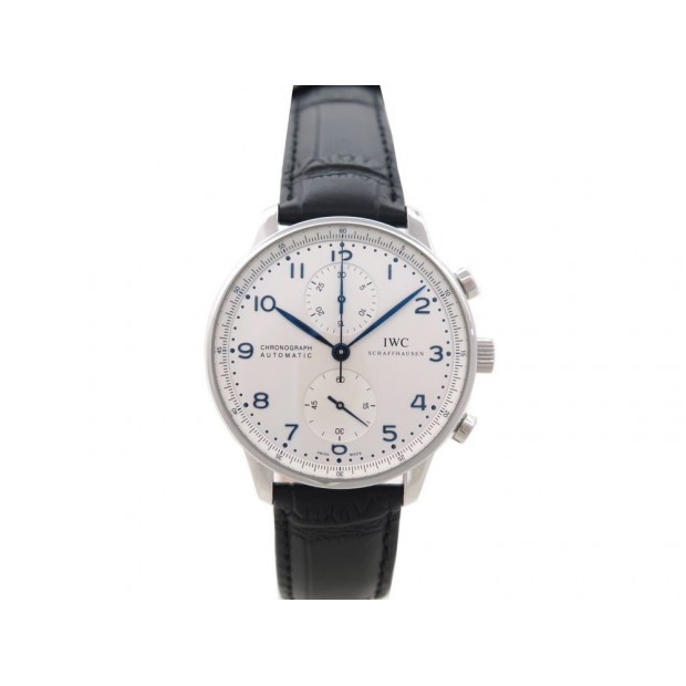 MONTRE IWC PORTUGUESE CHRONO FOND BLANC ACIER 