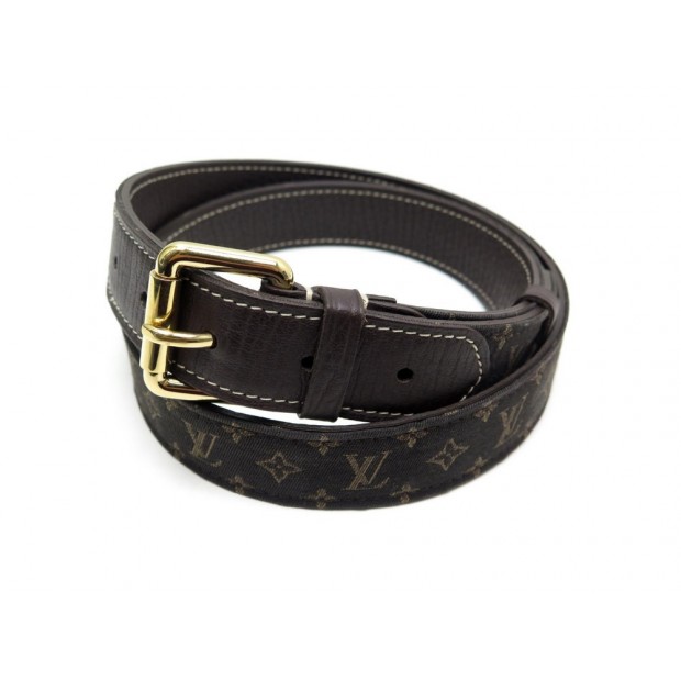 CEINTURE LOUIS VUITTON 90 TOILE MONOGRAM MINI LIN CUIR MARRON CANVAS BELT 295€