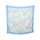 FOULARD HERMES LE JEU DES PETITS BONHEURS SOIE BLEU 