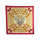 VINTAGE FOULARD HERMES AUX CHAMPS PAR CATY LATHAM EN SOIE ROUGE SILK SCARF 375€