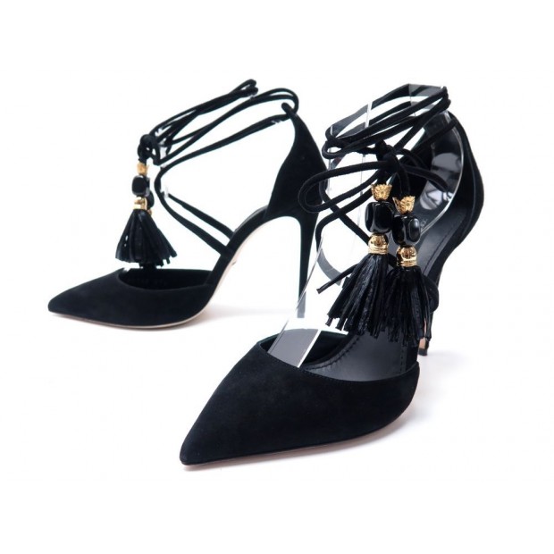 CHAUSSURES DOLCE & GABBANA CD0740 DAIM NOIR 37.5 