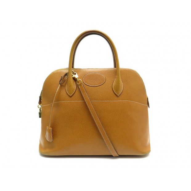 SAC A MAIN HERMES BOLIDE 35 CM EN CUIR PECARI GOLD CAMEL LEATHER HAND BAG 6440€