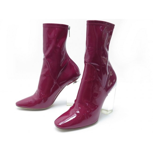 NEUF BOTTINES CHRISTIAN DIOR LUCITE 39 40 TALONS TRANSPARENT HEELS BOOTS 1175€