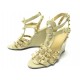 CHAUSSURES BALENCIAGA 319884 40 CITY SANDALES A TALONS COMPENSES CUIR BEIGE 840€