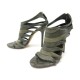 NEUF CHAUSSURES GUCCI SORAYA 258343 40 SANDALES A TALONS CUIR PYTHON VERT 755€