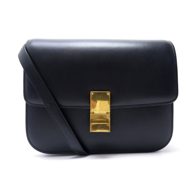 SAC A MAIN CELINE CLASSIC MM BANDOULIERE CUIR NOIR BLACK LEATHER HANDBAG 3100€