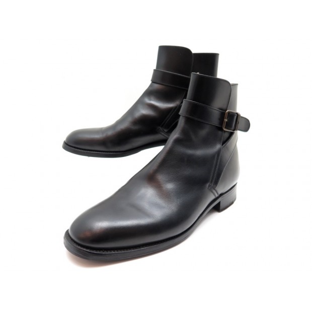 CHAUSSURES JM WESTON JODHPUR 722 BOTTINES A BOUCLES 8.5D 42.5 NOIR BOOTS 