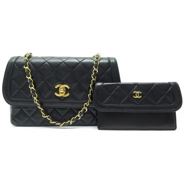 NEUF SAC A MAIN CHANEL DIANA TIMELESS BANDOULIERE CUIR MATELASSE NOIR BAG 4200€