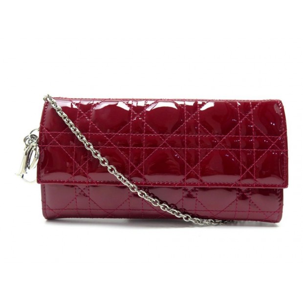 NEUF PORTEFEUILLE CHRISTIAN DIOR LADY RENDEZ-VOUS VRB43060P EN CUIR VERNIS 850€