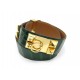 CEINTURE HERMES MEDOR COLLIER DE CHIEN T 75 EN CUIR DE CROCODILE VERT BELT 3750€