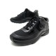 NEUF BASKETS CHANEL LOGO CC U03845 38 TOILE & CUIR NOIR SNEAKERS NEW SHOES 950€