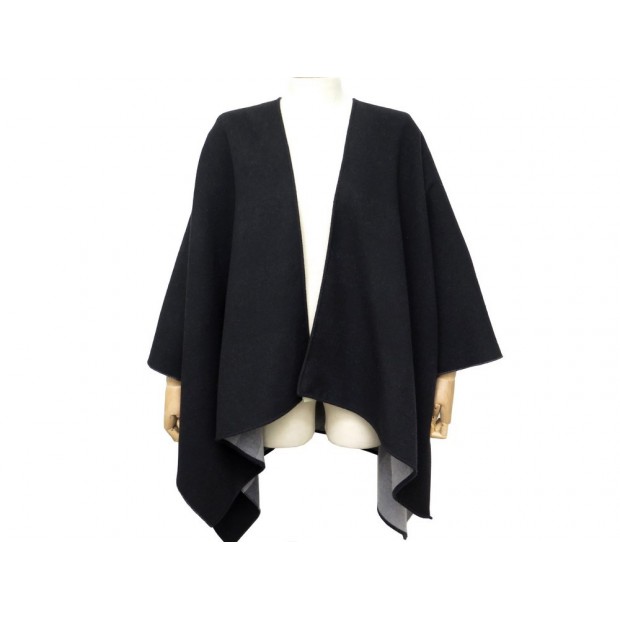 NEUF PONCHO BURBERRY 3896827 EN LAINE NOIR PULL VESTE NEW BLACK WOOL JACKET 950€