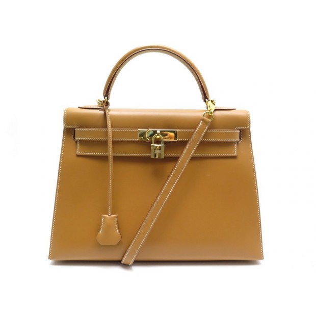 NEUF VINTAGE SAC A MAIN HERMES KELLY 33 CUIR BOX 